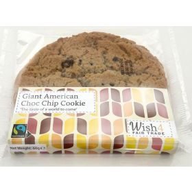 Wish4 Fairtrade Giant American Chocolate Chip Cookies 60g x14